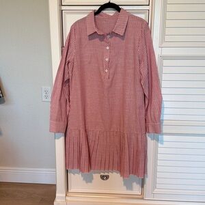 SHEIN Red and White Striped Garment